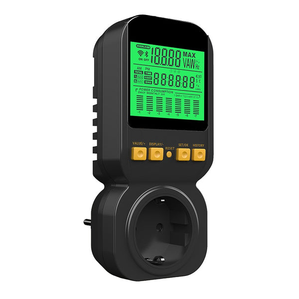 High Accuracy Watt Meter Power Analyzer Black Electricity Usage Monitor Plug