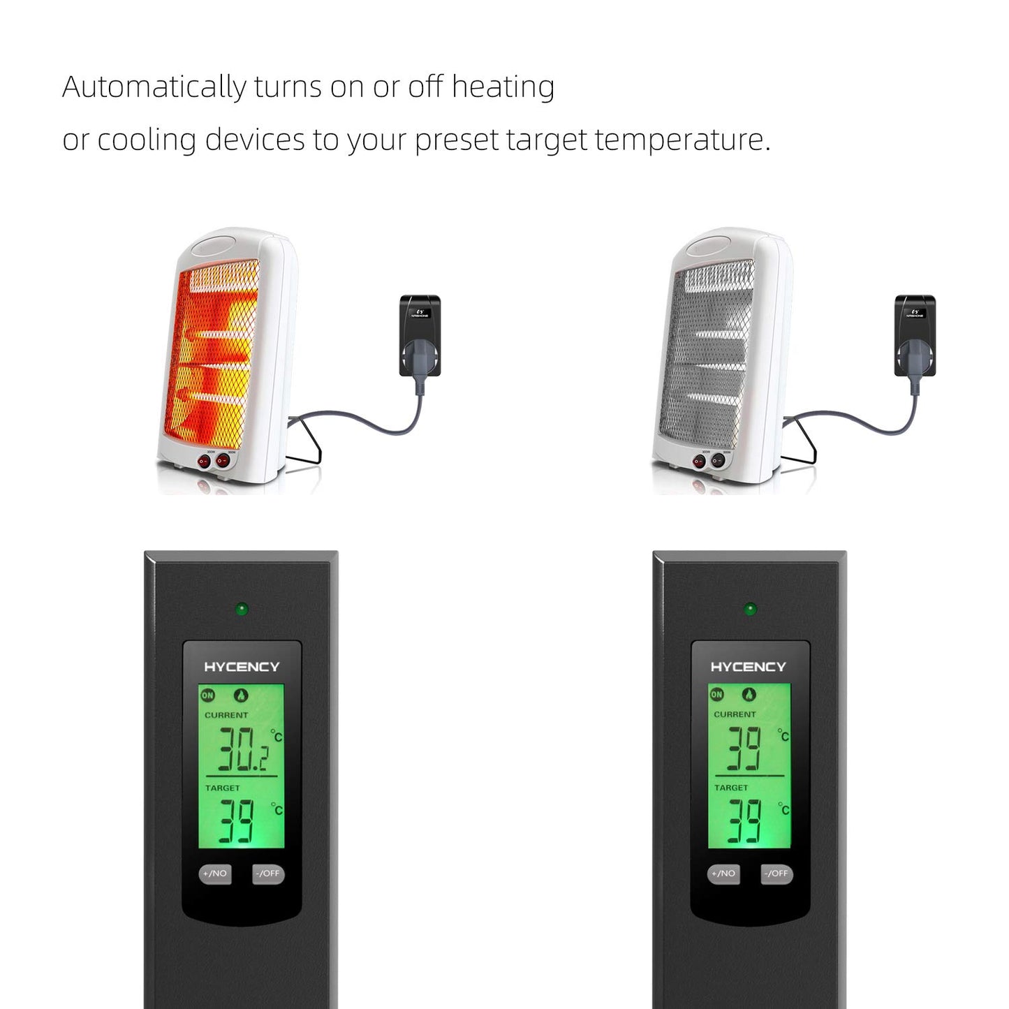 OKAYLIGHT's brands Hycency Programmable Wireless Plug in Thermostat Outlet, Electric Thermostat Controlled Outlet with Built-in Temperature Sensor Remote Control (Black)