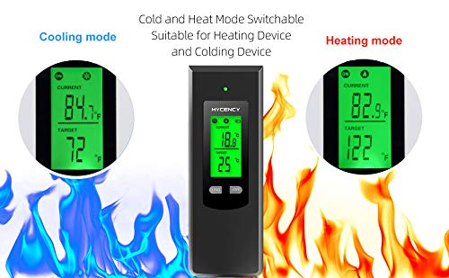 OKAYLIGHT's brands Hycency Programmable Wireless Plug in Thermostat Outlet, Electric Thermostat Controlled Outlet with Built-in Temperature Sensor Remote Control (Black)